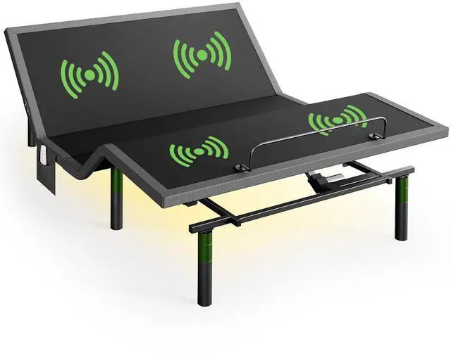 Main image of Queen Adjustable Bed Base with Massage-APP Connects Adjustable Bed Frame with 4 Height Options, 3 Minutes Fast Assembly, Wireless Control Adjustable Bed with Under-Bed Nightlight