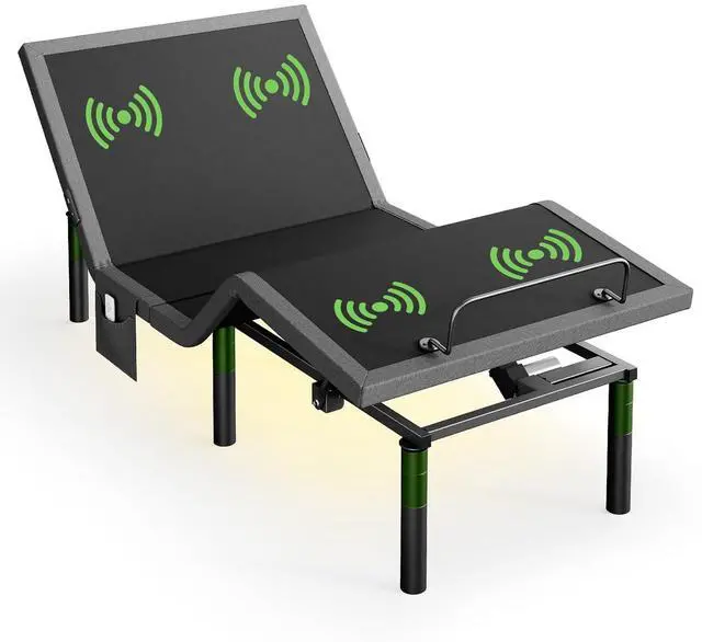 Main image of MS01-2 Twin XL Adjustable Bed Base Massage, App Control & Under-Bed Nightlight, 4-Height Adjustable Frame, 3-Minute Tool-Free Assembly, Wireless Control
