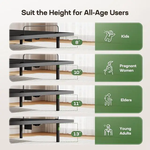 Alt view image 6 of 7 - MS01-1 Full Adjustable Bed Frame with Massage + 10-inch Gel Memory Foam Mattress, Adjustable Bed Base with Under-Bed Nightlight, Wireless Control Massage Adjustable Bed, Full