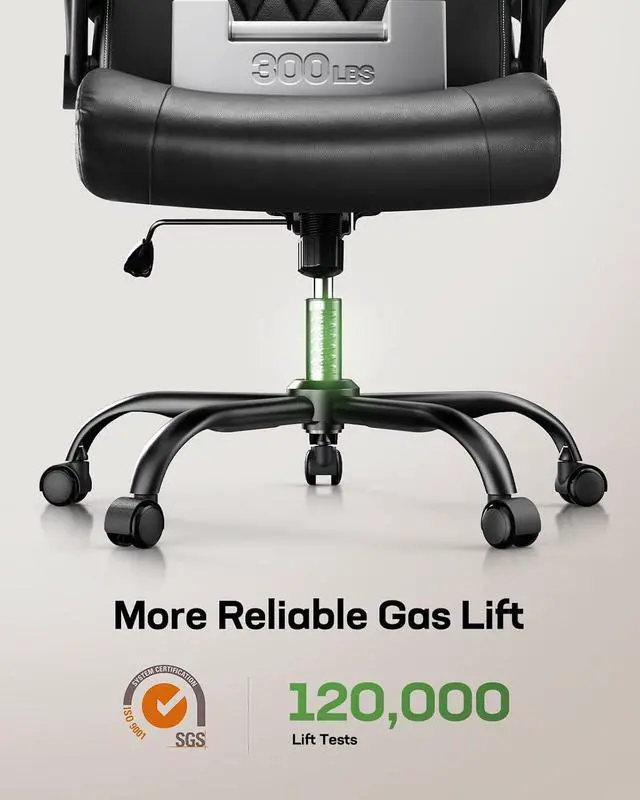 Alt view image 6 of 7 - Executive Office Chair Ergonomic Desk Chair with Flip-up Armrests PU Leather Height-Adjustable Swivel Rolling Dark