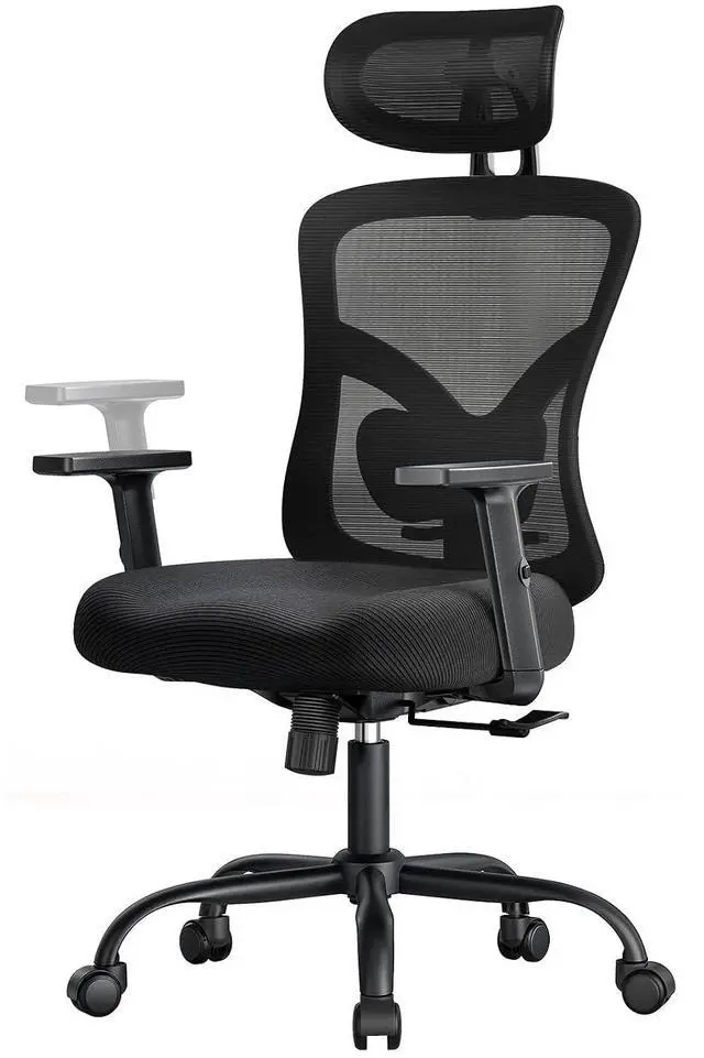 Main image of Ergonomic Office Chair Ergonomic Gaming Chair with Lumbar Support, 2D Headrest, Adjustable Armrests, Contoured Seat Cushion, Desk Chair with Wheels for Home and Office (Dark)