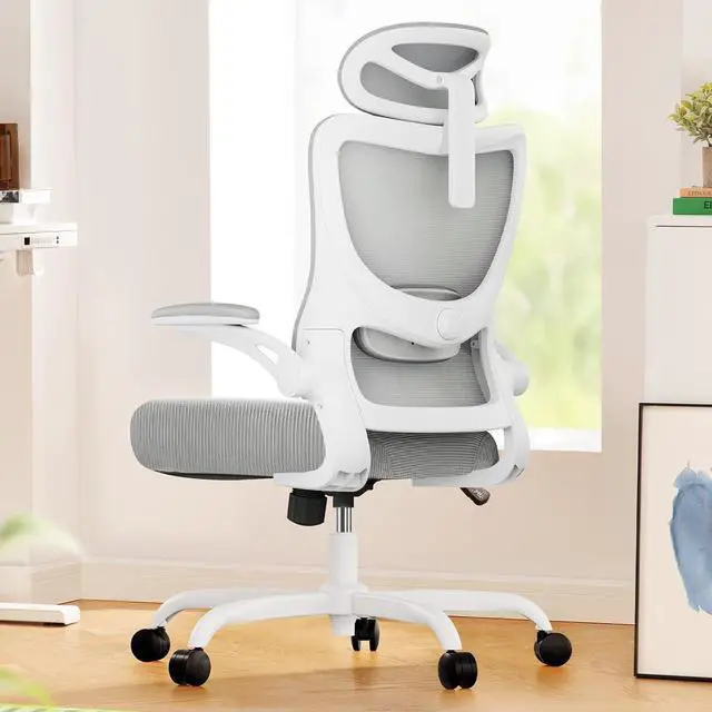 Main image of Ergonomic Office Chair: Office Computer Desk Chair with High Back Mesh and Adjustable Lumbar Support Rolling Work Swivel Task Chairs with Wheel 3D Armrests and Headrest