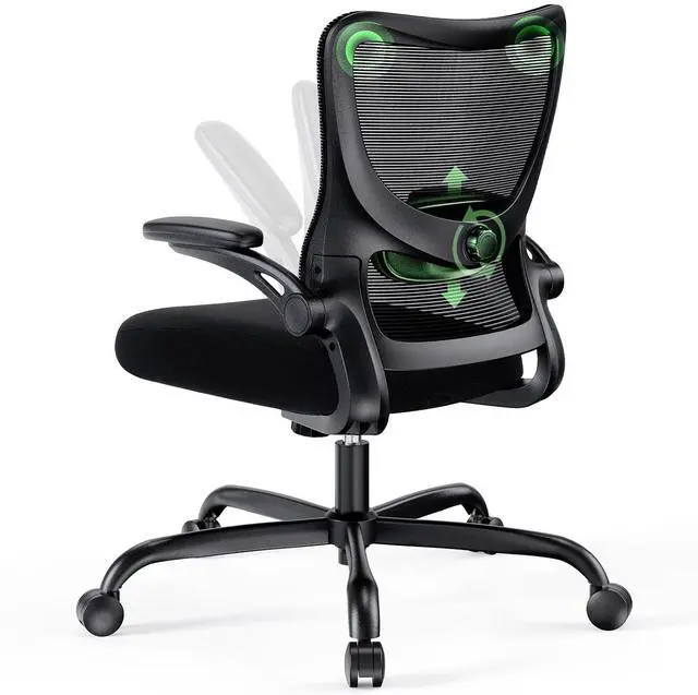 Main image of Ergonomic Office Chair with Adjustable Lumbar Support, 3-Way PU Armrests & Breathable Mesh for Home Office and Gaming