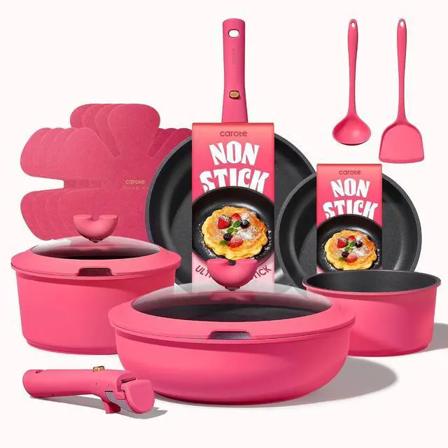 Main image of 15pcs Pots and Pans Set Non Stick, Cookware Set Non Toxic with Detachable Handle, Induction Kitchen Cooking Set, Dishwasher/Oven Safe, RV/Camping Cookware