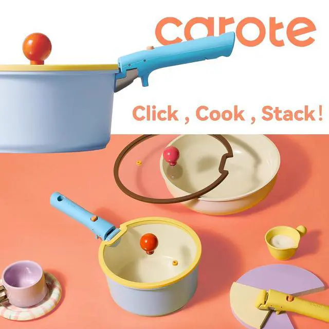Alt view image 6 of 7 - 20pcs Ceramic Cookware Set Detachable Handle, Pots and Pans Set Nonstick, Induction Cookware with Removable Handle, RV Dishwasher Oven Safe, PFOA Free