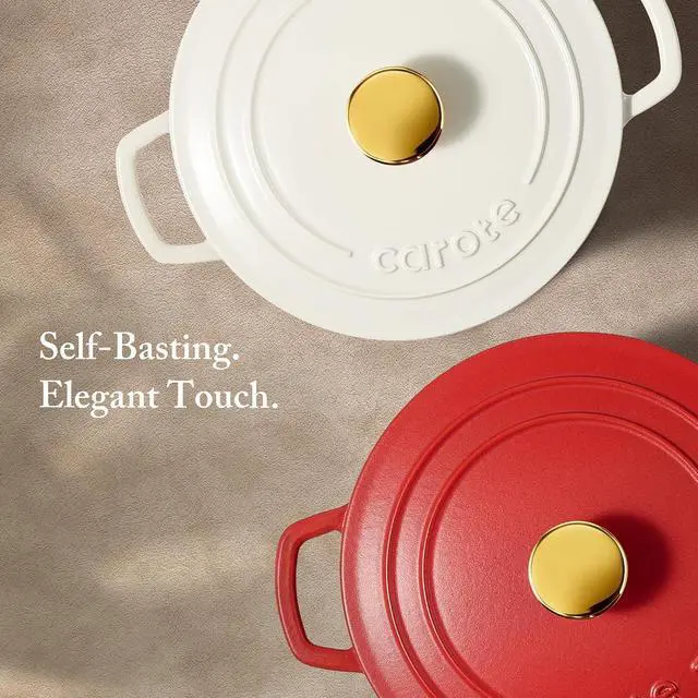 Alt view image 6 of 7 - Enameled Cast Iron Dutch Oven Pot with Lid, 4 QT Dutch Ovens, Heavy-Duty Cast Iron Pot for Sourdough Bread Baking, Braising, Stews, Roasting, Healthy & Non-Toxic, Dual Handles, All Stovetop Compatible