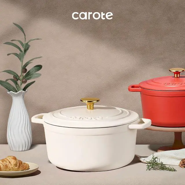 Alt view image 7 of 7 - 7QT Enameled Cast Iron Dutch Oven Pot with Lid, Heavy-Duty Dutch Ovens for Sourdough Bread Baking, Braising, Stews, Roasting, Healthy & Non-Toxic, Dual Handles, All Stovetop Compatible, Oven Safe up t