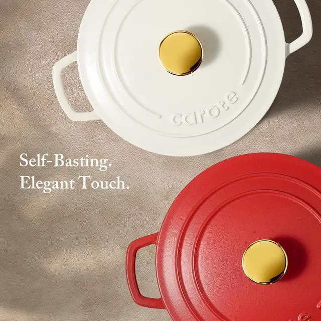 Alt view image 6 of 7 - Enameled Cast Iron Dutch Oven Pot with Lid, 4 QT Dutch Ovens, Heavy-Duty Cast Iron Pot for Sourdough Bread Baking, Braising, Stews, Roasting, Healthy & Non-Toxic, Dual Handles, All Stovetop Compatible