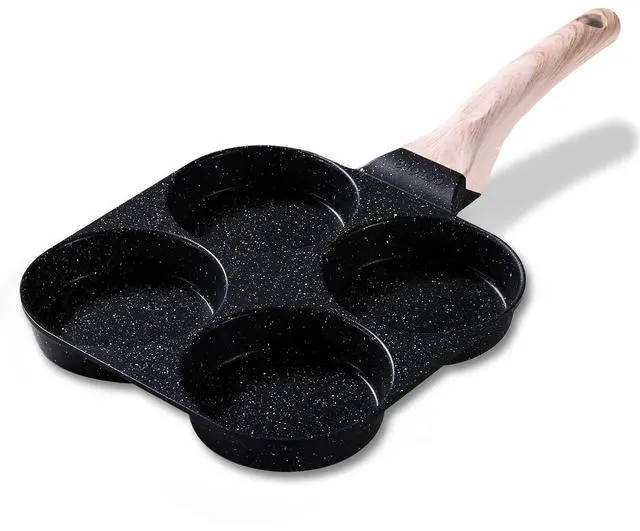 Main image of Egg Pan Omelette Pan, 4-Cup Nonstick Granite Omelette Skillet - Pancake Pan and Healthy Egg Cooker Suitable for Gas Stove & Induction Cookware, Black