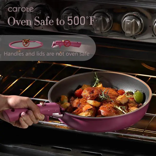 Alt view image 6 of 7 - 38-Piece Nonstick Pots and Pans Set with Knife Set, Cookware Sets with Detachable Handle, Kitchen Cooking Set - Camping Cookware, Dishwasher & Oven Safe, Induction Compatible