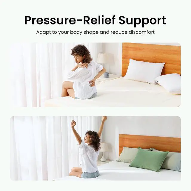 Alt view image 3 of 7 - 3 Inch Memory Foam Mattress Topper Queen, Cooling Gel Infused Mattress Topper with Soft Cover, CertiPUR-US and Oeko-TEX Certified, Suitable for Sofa, RV, Camping
