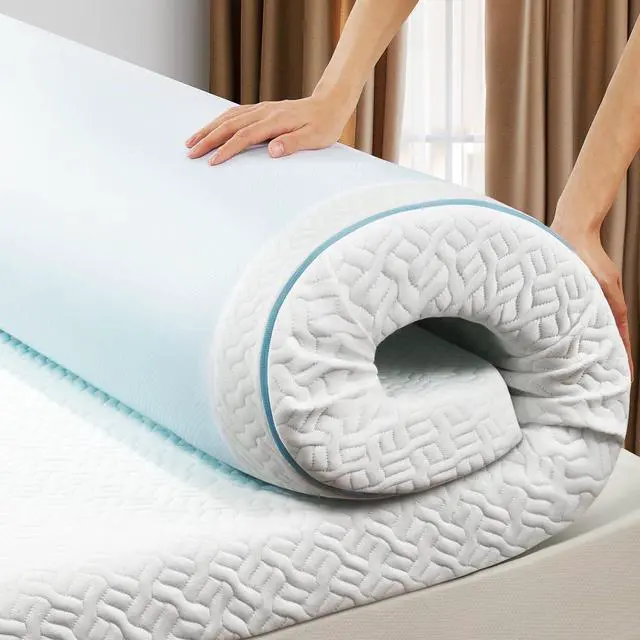 Main image of 4 inch Non-Slip Design Gel Memory Foam Mattress Topper with Removable & Washable Cover for Cooling Sleep,Pressure Relief,CertiPUR-US Certified - King