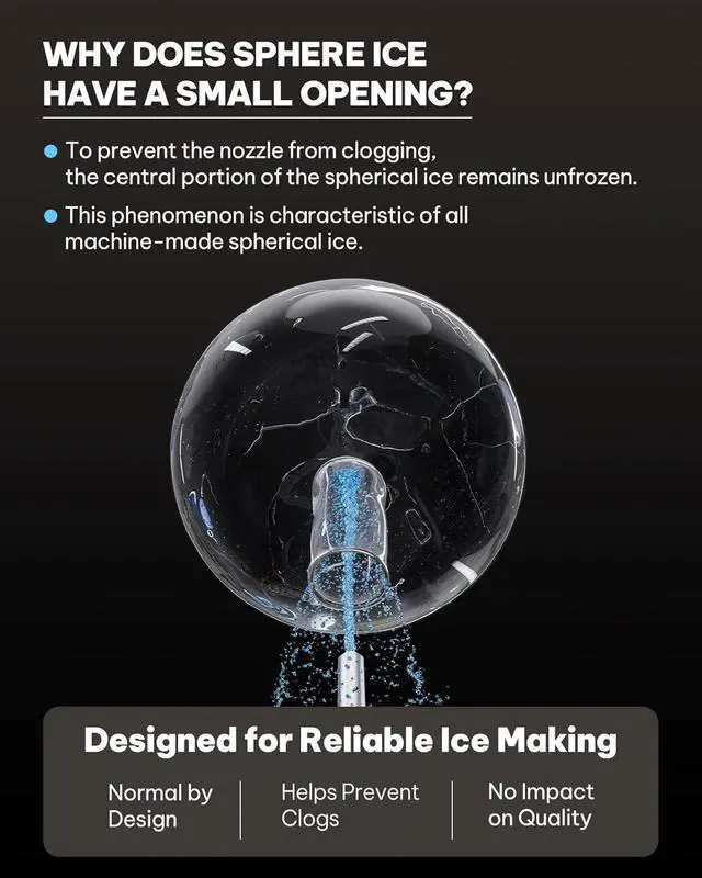 Alt view image 2 of 7 - 2.4 Sphere Ice Maker Countertop, Clear Ice Ball Maker Machine with Crystal Sphere & Rapid Sphere Technology, 3 pcs in 40 Mins, 100 pcs/Day, Self-Cleaning Ice Maker Ideal for Whiskey