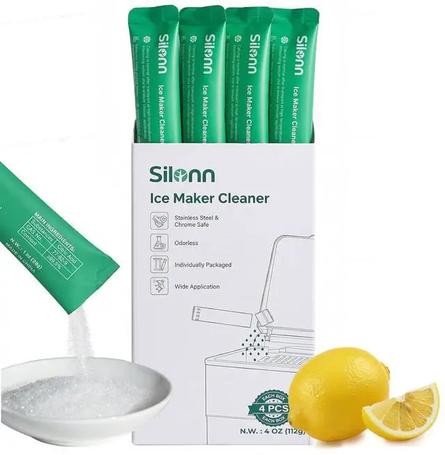 Main image of Ice Maker Cleaner & Descaler | Fast Dissolving, Safe | 100% Pure Citric Acid Descaler Powder, 4 Individually Packaged Pouches, Compatible with All Ice Makers & Coffee Machines