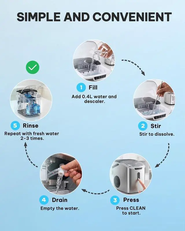 Alt view image 5 of 7 - Ice Maker Cleaner & Descaler | Fast Dissolving, Safe | 100% Pure Citric Acid Descaler Powder, 4 Individually Packaged Pouches, Compatible with All Ice Makers & Coffee Machines