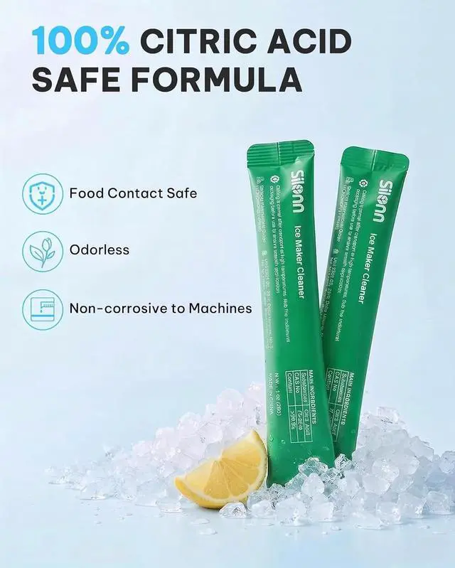 Alt view image 2 of 7 - Ice Maker Cleaner & Descaler | Fast Dissolving, Safe | 100% Pure Citric Acid Descaler Powder, 4 Individually Packaged Pouches, Compatible with All Ice Makers & Coffee Machines