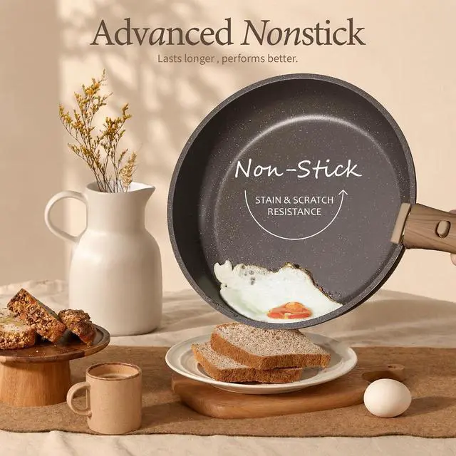 Alt view image 3 of 7 - 27-Piece Pots and Pans Set Non Stick with Detachable Handle, Nonstick Cookware Sets, Kitchen Cooking Set - Camping Cookware, Dishwasher & Oven Safe, Induction Compatible