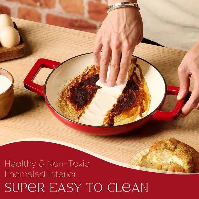 Alt view image 7 of 7 - Enameled Cast Iron Bread Dutch Oven, Round Bread Oven Pot with Dome Lid for Homemade Sourdough Bread Baking, Healthy & Non-Toxic, Dual Handles, All Stovetop Compatible, Oven Safe up to 500° F, 5 Quart