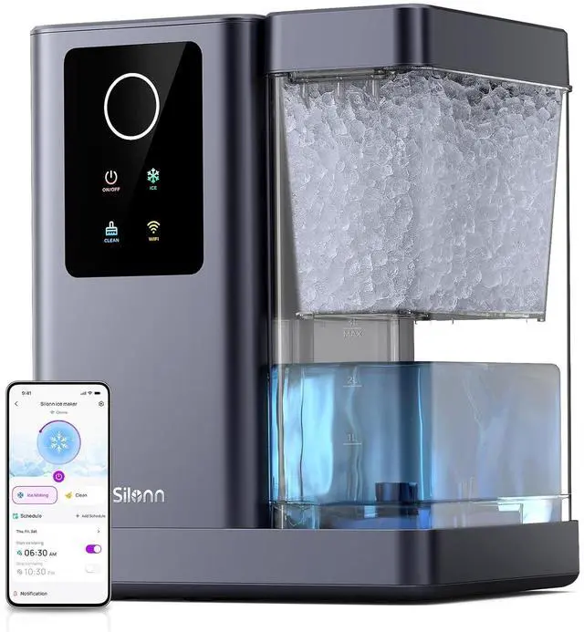 Main image of Nugget Ice Maker Countertop with APP & Voice Control, Self Cleaning Ice Machine with 3L Large Water Tank, 40 lbs/24H Soft Chewable Ice, Portable Pebble Ice Maker for Home, Kitchen and Party