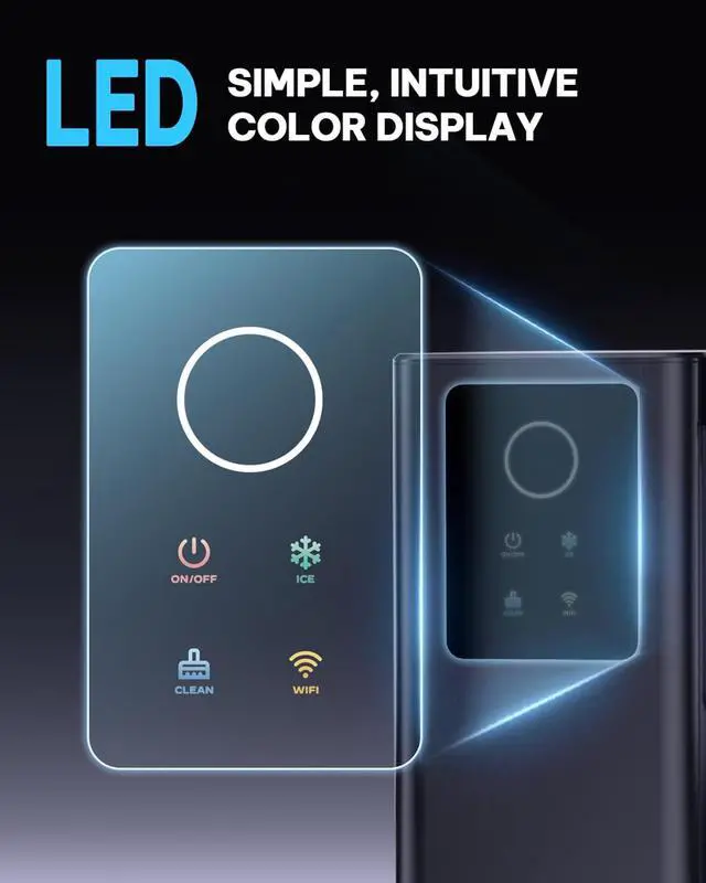 Alt view image 6 of 7 - Nugget Ice Maker Countertop with APP & Voice Control, Self Cleaning Ice Machine with 3L Large Water Tank, 40 lbs/24H Soft Chewable Ice, Portable Pebble Ice Maker for Home, Kitchen and Party