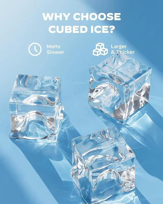 Alt view image 4 of 7 - Ice Makers Countertop, 44lbs Per Day, 2 Ways to Add Water, Auto Self-Cleaning, Stainless Steel Ice Machine for Home Office Bar Party