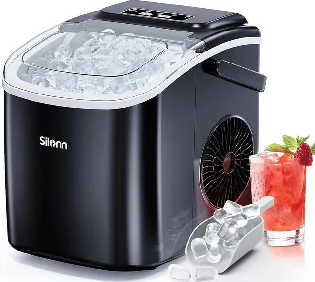 Main image of Ice Makers Countertop, Portable Ice Maker with Self-Cleaning 9 Cubes Ready in 6 Mins 26Lbs/24H 2 Sizes of Bullet Ice, Ice Machine for Home Kitchen and Office