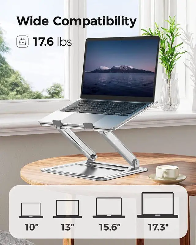 Alt view image 4 of 7 - Adjustable Laptop Stand, Portable for 17.3inch Laptops, Holds Up to 17.6lbs, Ergonomic Posture & Heat Dissipation