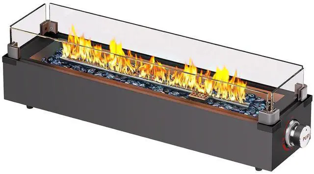 Main image of 28 Inch Tabletop Propane Fire Pit, 50000 BTU Table top Firepit with Glass Wind Guard & Glass Beads, Portable Outdoor Portable Fireplace for Patio and Camping