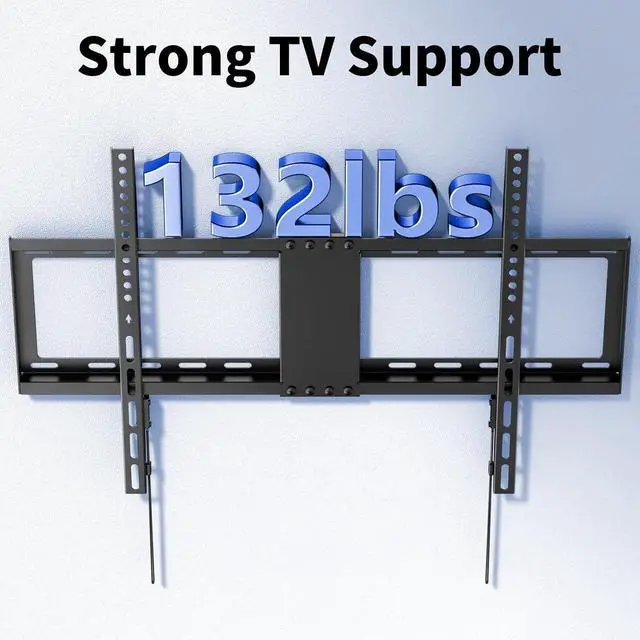 Alt view image 7 of 7 - Fixed TV Wall Mount for 37-82 inch TVs, TV Wall Bracket with Adjustable Pull Cords, Max 600 x 400mm, Hold up to 132 lbs