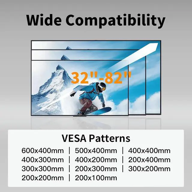 Alt view image 3 of 7 - Full Motion Long Arm TV Wall Mount Bracket for 32-82 Inch TV, Max 600x400mm and 100lbs Corner Articulating TV Wall Mount with 32.37 inch Long Arm Extension, Support Swivel, Tilt, Level Adjus