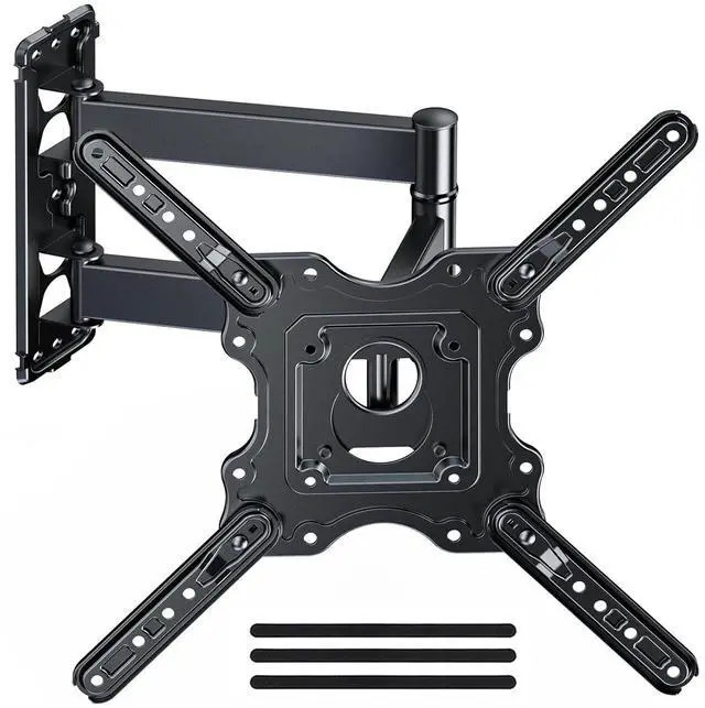 Main image of Full Motion TV Wall Mount Bracket for 26-65 inch TVs, Corner TV Wall Mount Bracket with Extension, Tilt, Swivel, Leveling, Max 400 * 400mm, Holds up to 77 lbs, Single Wood Studs