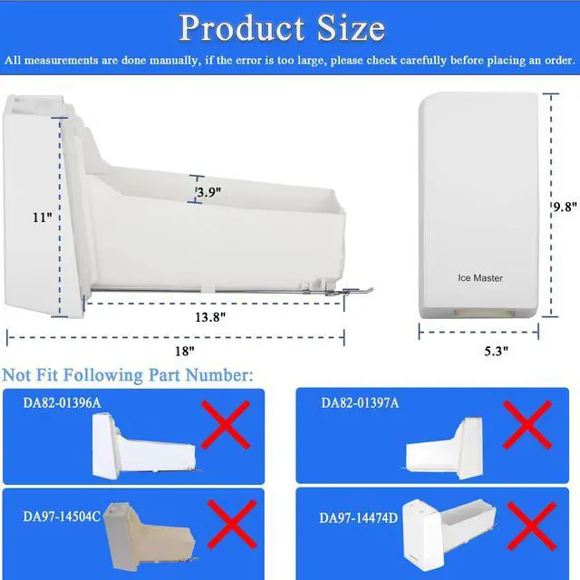 Alt view image 2 of 7 - DA97-14474C, DA97-14474A, DA97-12604D Ice Bucket, ice Container Bucket Compatible with Samsung RF25, RF26, RF28, Series Refrigerator etc, Part Number: DA97-21040A, AP6034185 etc One Year Warranty