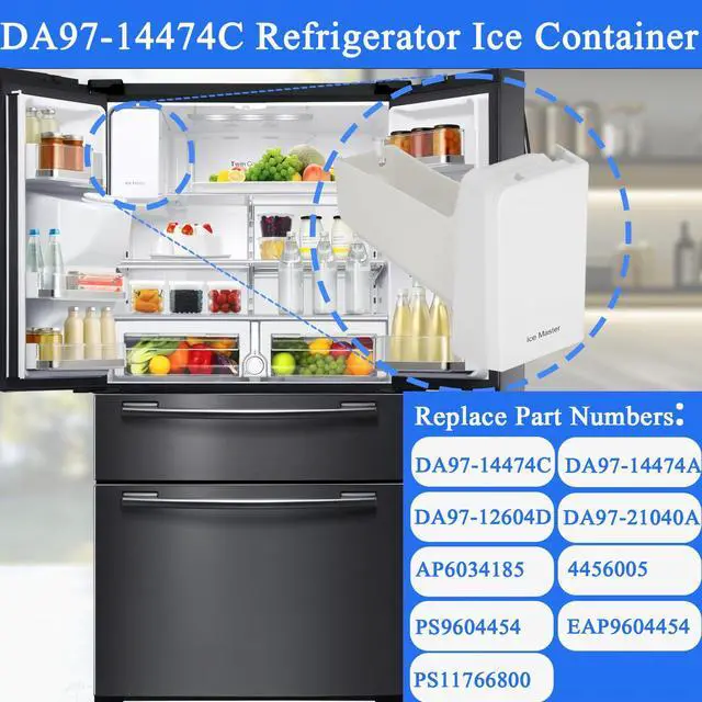 Alt view image 3 of 7 - DA97-14474C, DA97-14474A, DA97-12604D Ice Bucket, ice Container Bucket Compatible with Samsung RF25, RF26, RF28, Series Refrigerator etc, Part Number: DA97-21040A, AP6034185 etc One Year Warranty