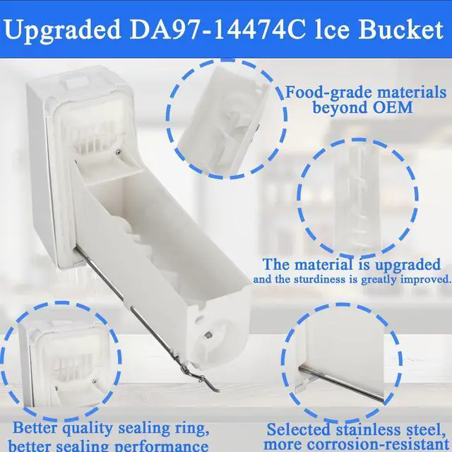 Alt view image 5 of 7 - DA97-14474C, DA97-14474A, DA97-12604D Ice Bucket, ice Container Bucket Compatible with Samsung RF25, RF26, RF28, Series Refrigerator etc, Part Number: DA97-21040A, AP6034185 etc One Year Warranty