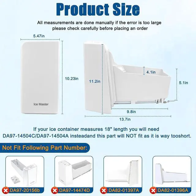 Alt view image 2 of 6 - DA97-14504C, DA97-14504A Ice Container, Ice Bucket, Compatible with Samsung Ice Maker Replacement Ice Tray Ice Container Assembly Parts RF23J9011SR, RF23HTEDBSR, RF22KREDBSR Ice Bin,etc-1 yr Warranty