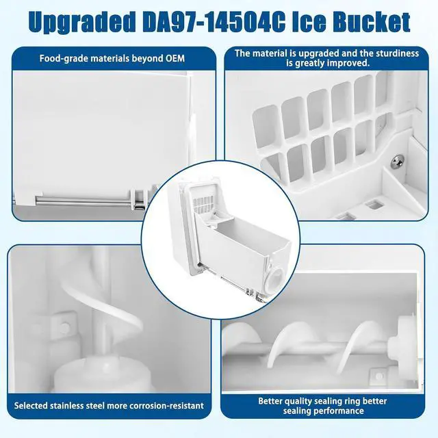 Alt view image 5 of 6 - DA97-14504C, DA97-14504A Ice Container, Ice Bucket, Compatible with Samsung Ice Maker Replacement Ice Tray Ice Container Assembly Parts RF23J9011SR, RF23HTEDBSR, RF22KREDBSR Ice Bin,etc-1 yr Warranty