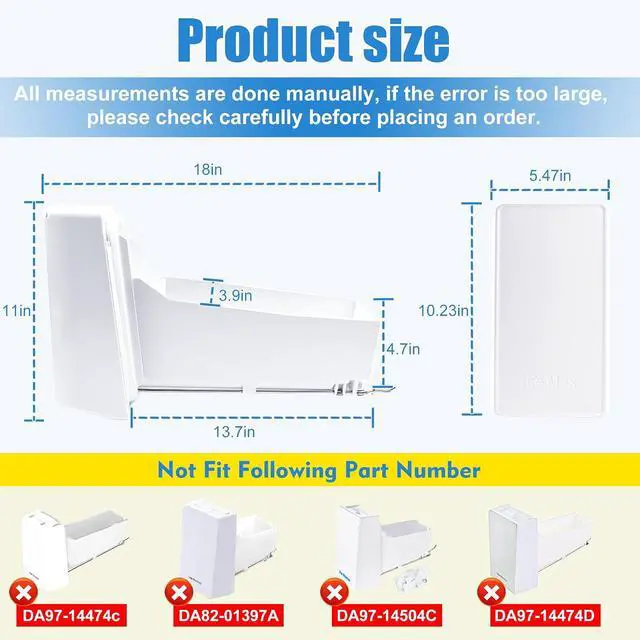 Alt view image 2 of 7 - Upgraded DA97-20156B Refrigerator Ice Bucket Compatible with Samsung Refrigerator Ice Container Assembly RF28R7351SG, RF28R7201SG, RF27T5241SG, etc, Ice Maker Ice Bin, One Year Warranty