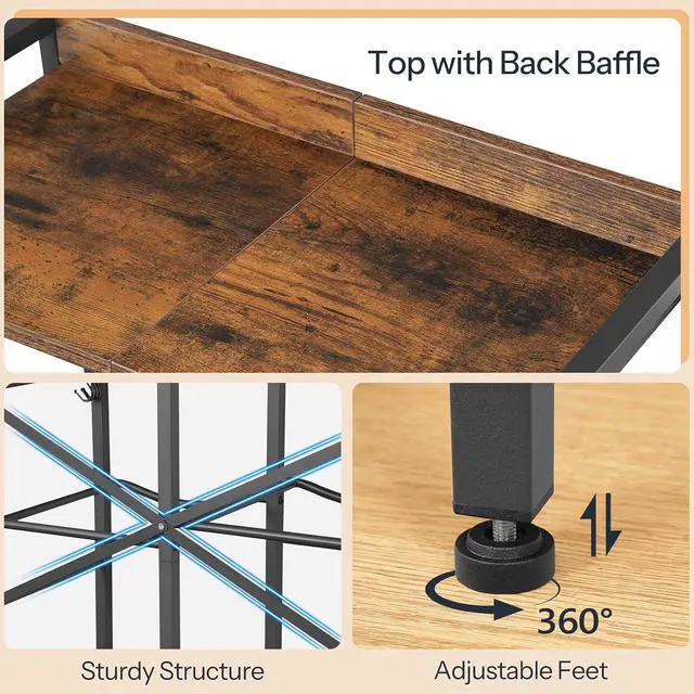 Alt view image 6 of 7 - 5 Gallon Water Jug Holder 6 Bottles, Water Jug Rack, 3 Tier Water Bottle Holder with X-Shape Reinforcement, for Kitchen, Living Room, Office, Rustic Brown and Black BF03ST01