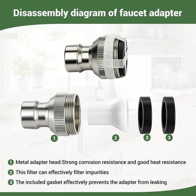 Alt view image 4 of 7 - 8FT Countertop dishwasher fill and drain hose kit, compatible with all major brands, includes faucet adapter