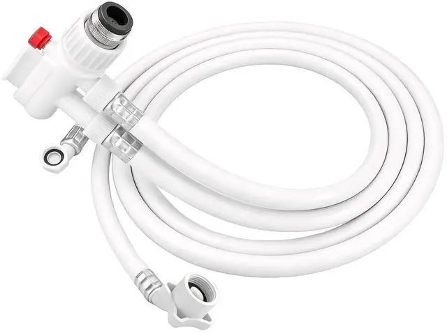 Main image of 6FT Countertop dishwasher inlet and drain hose kit, compatible with all major brands, includes faucet adapter