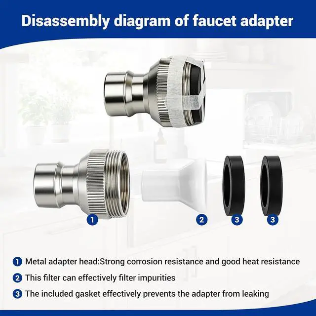 Alt view image 4 of 7 - 6FT Countertop dishwasher inlet and drain hose kit, compatible with all major brands, includes faucet adapter