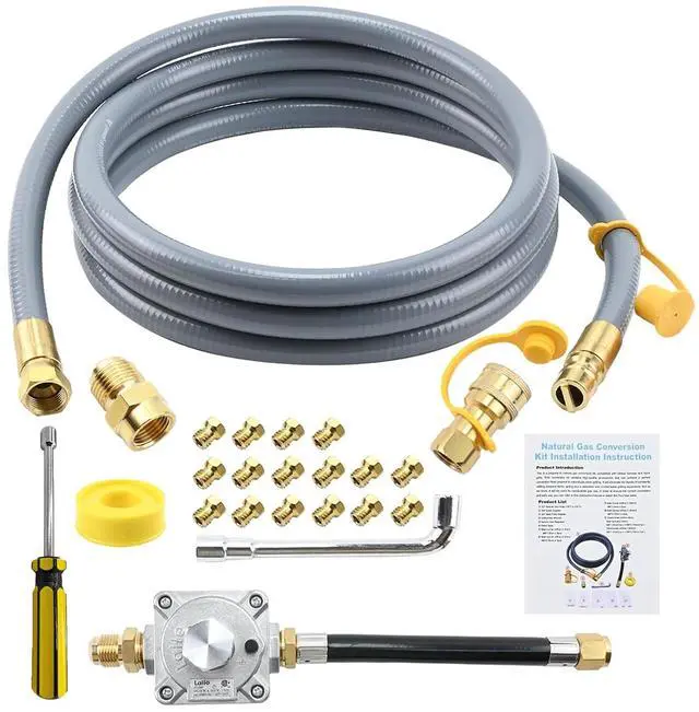 Main image of Propane to Natural Gas Conversion Kit for Grill Compatible with weber genesis, genesis II, spirit and spirit II etc,10FT 1/2" Natural Gas Conversion Kit with Regulator for weber Grills