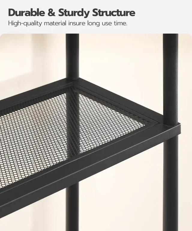 Alt view image 7 of 7 - Over the Toilet Storage, 3-Tier Over Toilet Bathroom Organizer, Freestanding Above Toilet Shelf with Adjustable Feet, Space Saving, Easy Assembly, Greige and Black BG63TS01