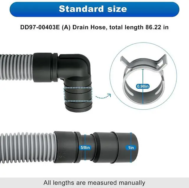 Alt view image 2 of 7 - DD97-00403E (A) Drain Hose Assembly Compatible with samsung DW80K5050U DW80R9950U DW80J3020U DW80R5061U etc Dishwasher (some Models), Replace Number: AP6981640 PS12749174 EAP12749174 PD00069562 etc