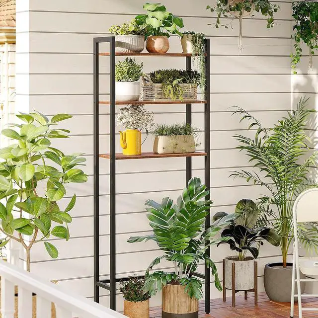 Alt view image 7 of 7 - Over The Toilet Storage, 3-Tier Bathroom Organizer Shelf Over Toilet, Freestanding Bathroom Storage Shelves, Space Saver, Easy to Assemble for Room, Rustic Brown and Black BF41TS01