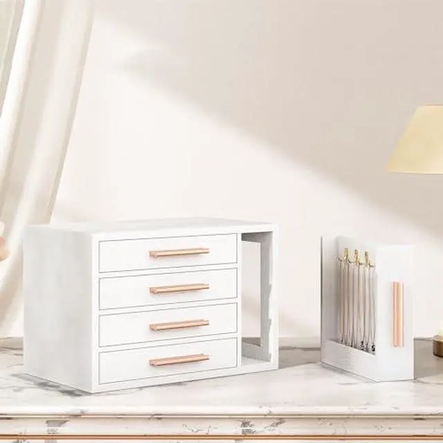 Alt view image 7 of 7 - Jewelry Box with Mirror and Wooden Jewelry Box Bundle, Jewelry Organizer Box with Capacious Storage Space, Jewelry Holder Organizer for Earrings, Necklaces, Rings,WT06JB04G1-WD09JB04