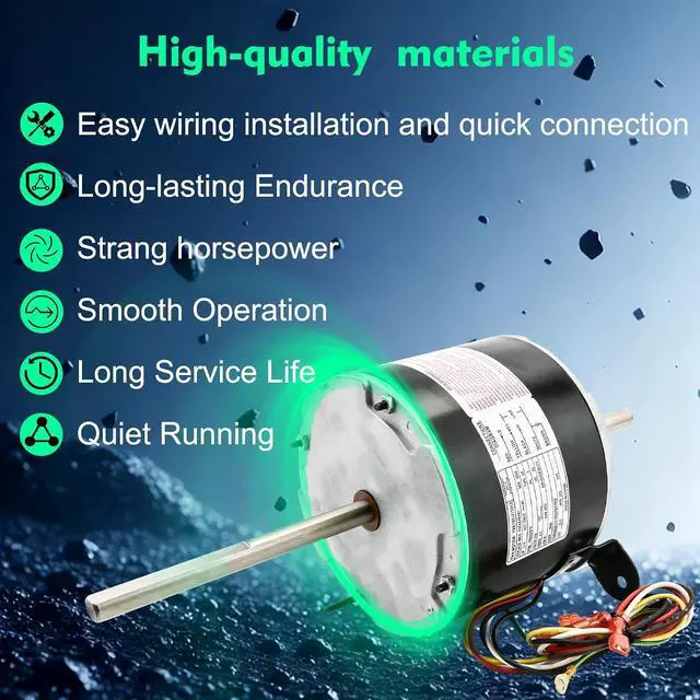 Alt view image 7 of 7 - F48AE48A61 Fan Motor Replaces for genteq, 3314471.011, 3314471.013, Compatible with RV AC Dometic Duo-Therm Penguin II 641815, 641816, 641835, 641915, 641916, 641935, 1/4 hp, 1650 rpm, 1-Year Warranty