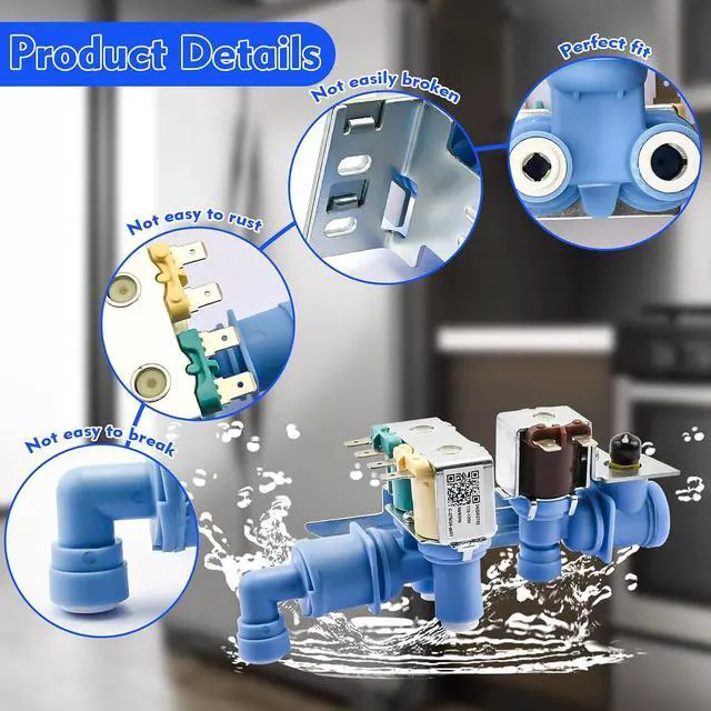 Alt view image 5 of 7 - 242252702, 240531101 Water Inlet Valve Compatible with Frigidaire, Kenmore, Electrolux, Crosley etc Refrigerator, Replace 2692163, AP5671757, PS7784018, 241734301, K-76150, WV2702 etc, 1 Year warranty