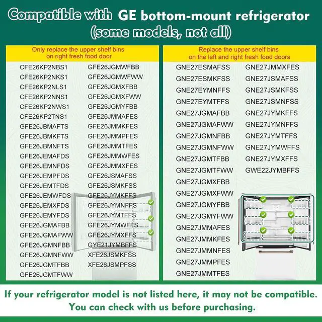 Alt view image 5 of 7 - WR71X38307, WR71X30144 Door Shelf Bin Compatible with ge refrigerators (some models): GFE26JYMNFFS, GNE27JYMNFFS, GNE27JYMWFFS etc, Door Shelf Replacement: 4975750, AP7186356, EAP16729788, PS16729788