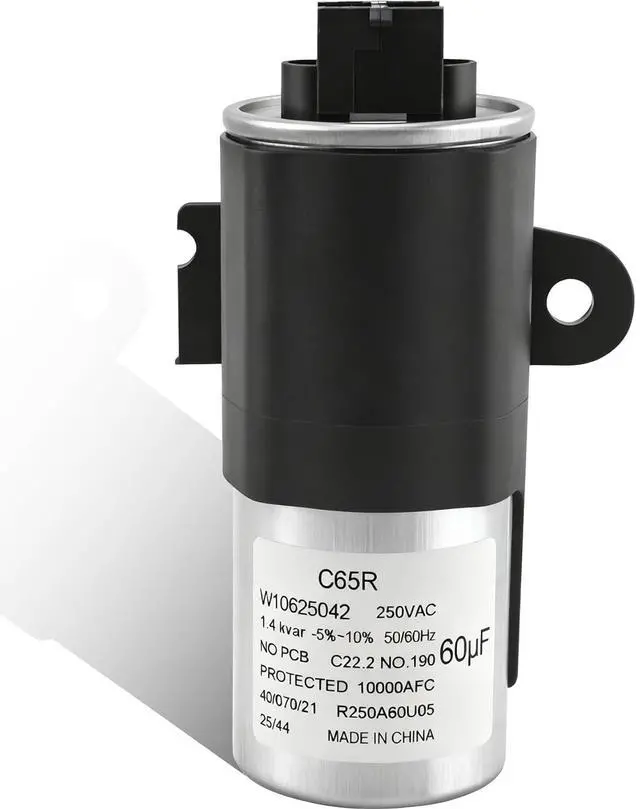 Main image of W11227944 W10625042 Washer Capacitor 60F Compatible with Whirlpool maytag Kenmore CAE2745FQ1 MVWP576KW1 MVWP575GW1 MVWP575GW0 etc washers (Some Models), Replace Number: W10456705 4844938 etc